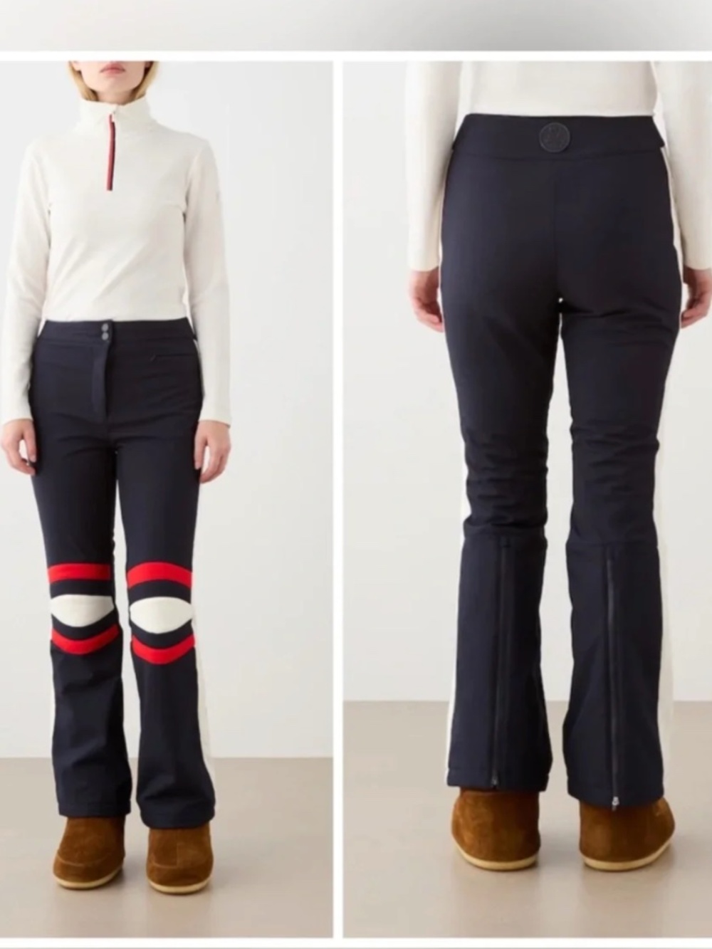 We Norwegians Small S Solo ski pants navy blue retro red white